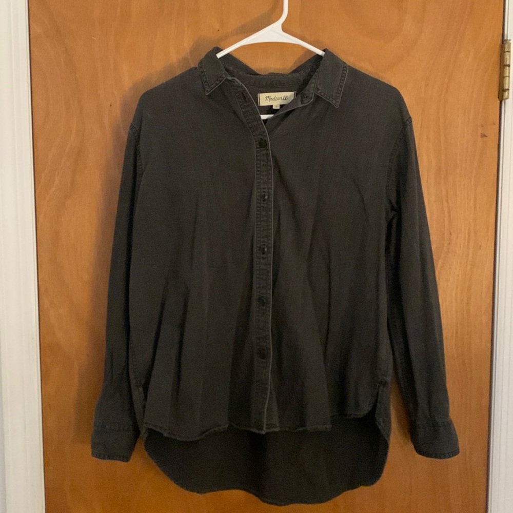 Madewell Softened Black Button-Down Denim Shirt